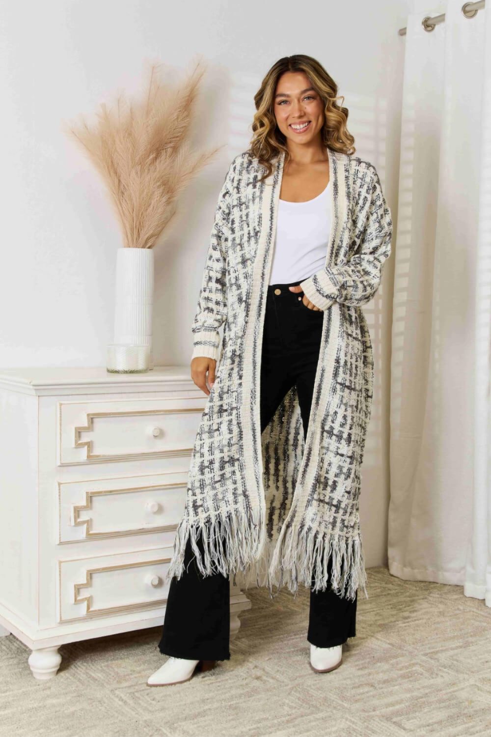 Front Fringe Hem Cardigan