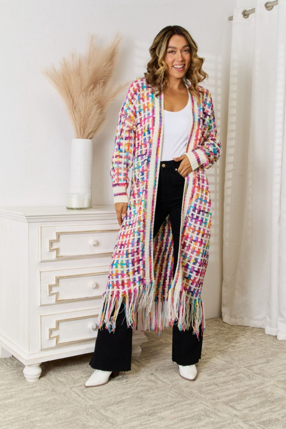 Front Fringe Hem Cardigan