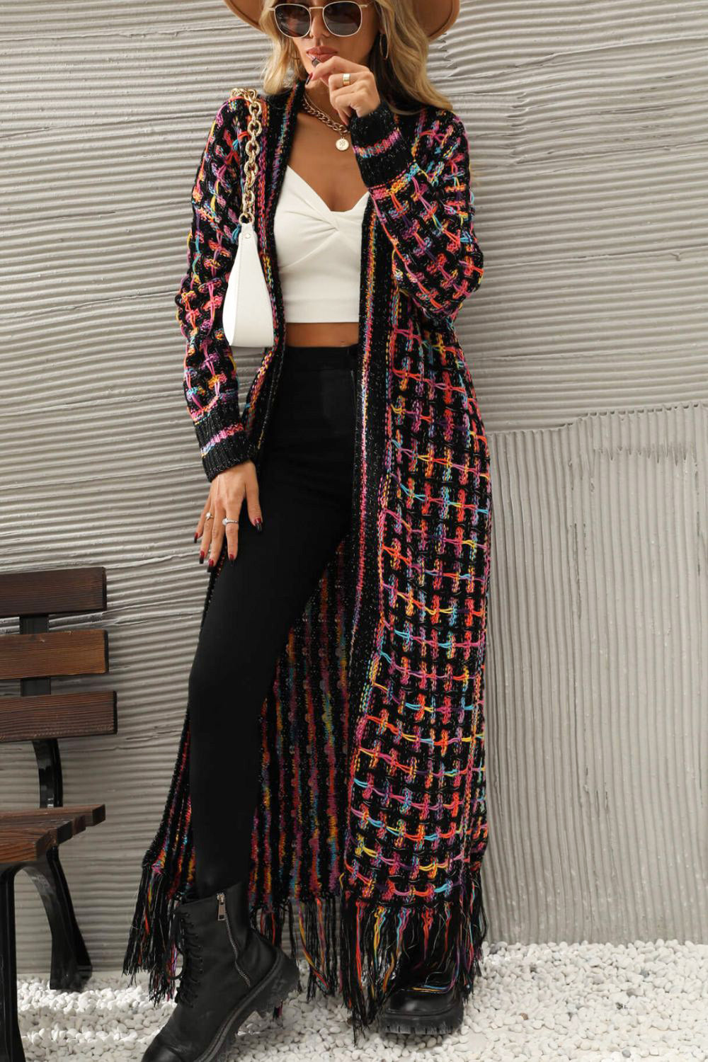 Front Fringe Hem Cardigan